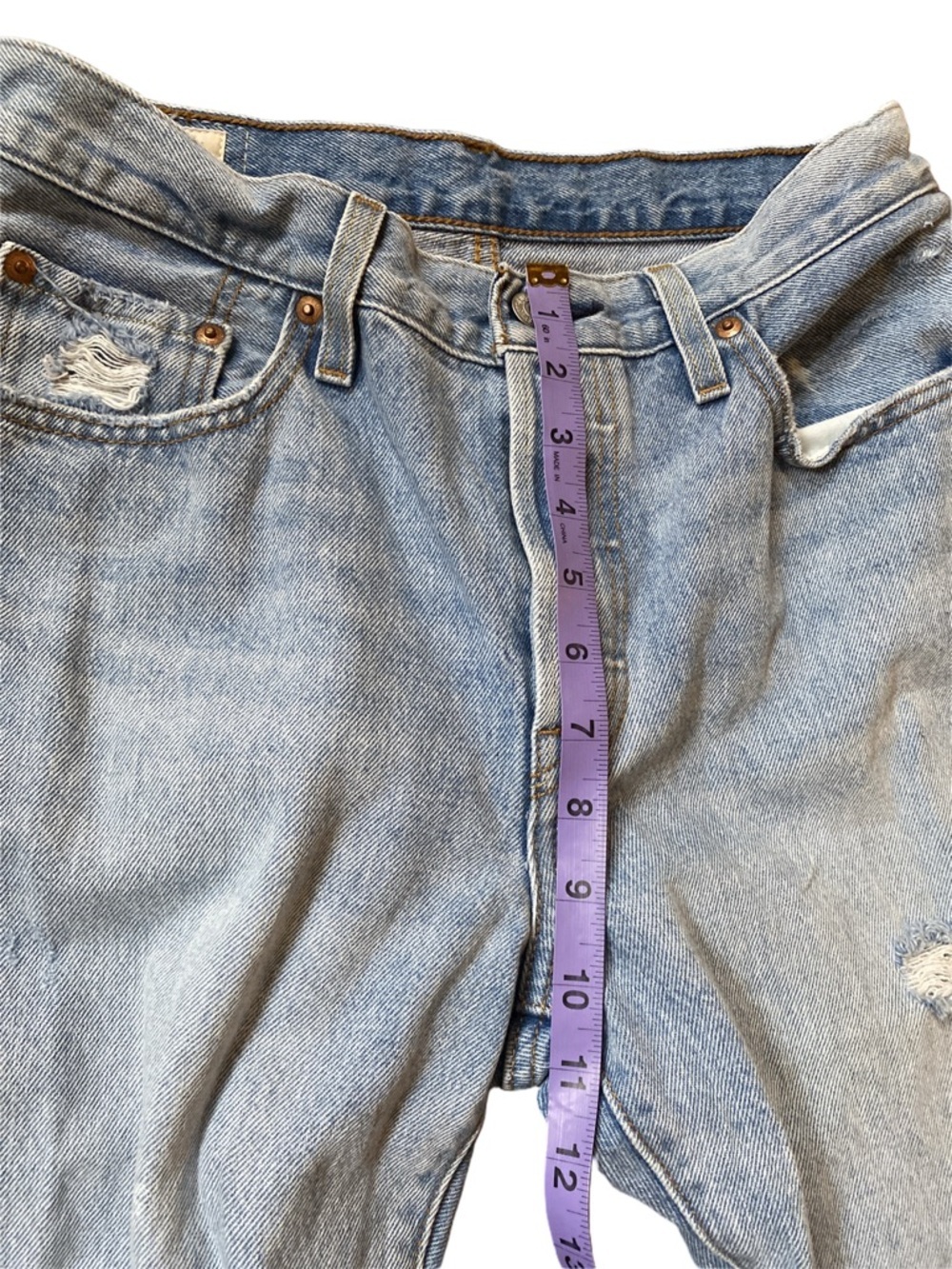 Levi's 501 90s Size 27 Medium Blue distressed straight leg jeans - Picture 12 of 12